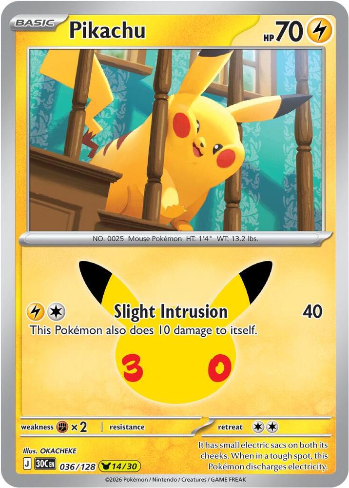 Pikachu - 036/128 - ME: 30th Celebration (30C)