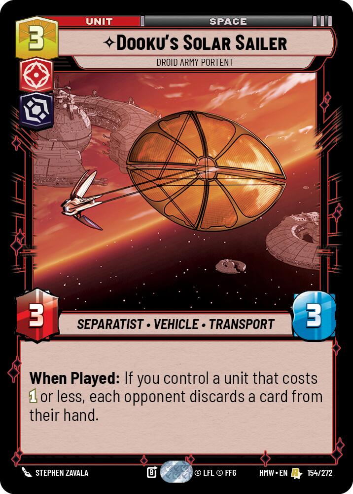 Dooku's Solar Sailer - Droid Army Portent (Homeworlds #154/272)