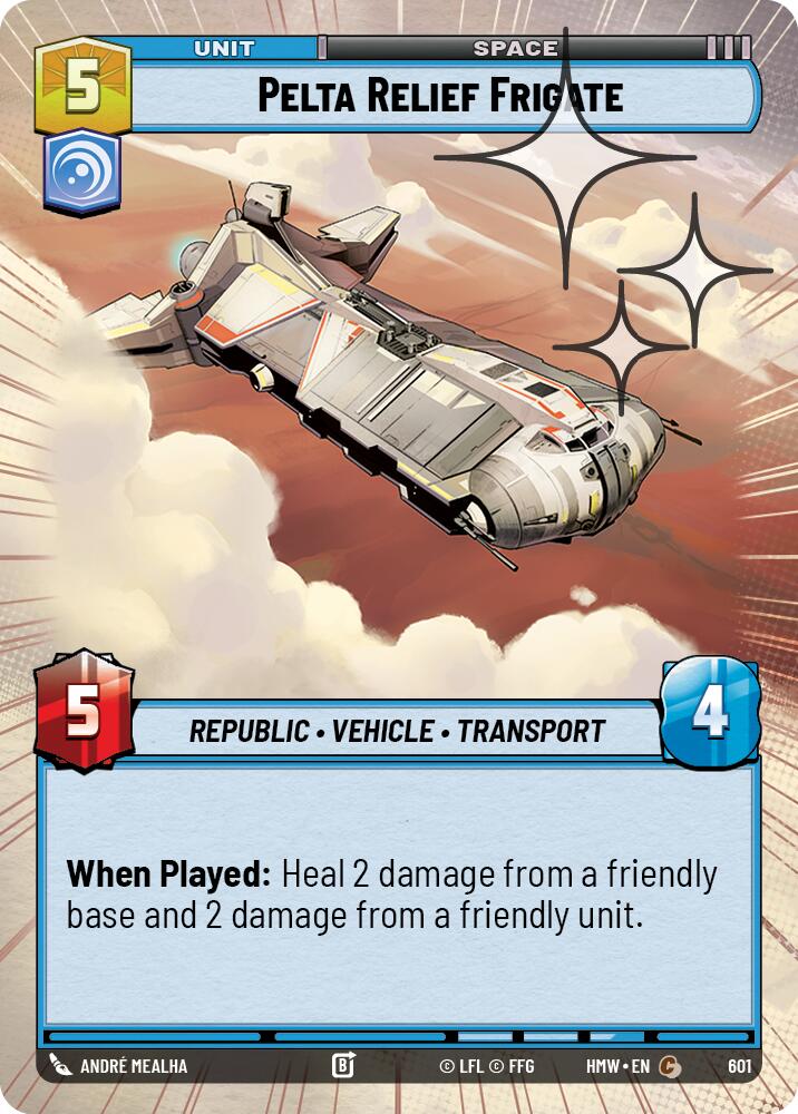 Pelta Relief Frigate (Hyperspace Foil) (Homeworlds #601)