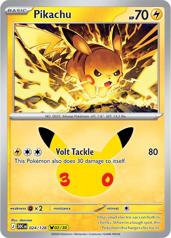 Pikachu - 024/128 - ME: 30th Celebration (30C)