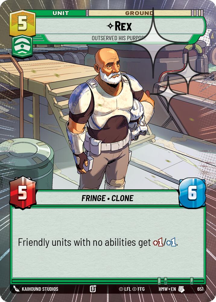 Rex - Outserved His Purpose (Hyperspace Foil) (Homeworlds #651)